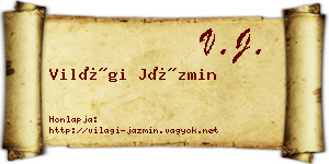Világi Jázmin névjegykártya